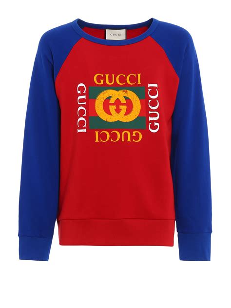 Felpa over blu per bambini con logo Gucci Kids 